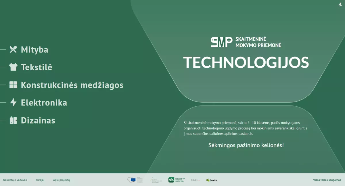 Skaitmeninė mokymo priemonė „Technologijos 5-10 klasėms“