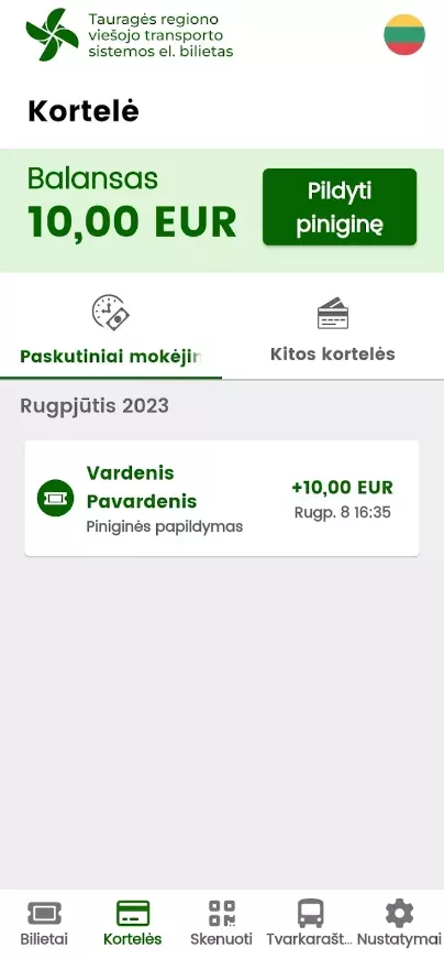 Mobilioji aplikacija „Skenuok ir važiuok“