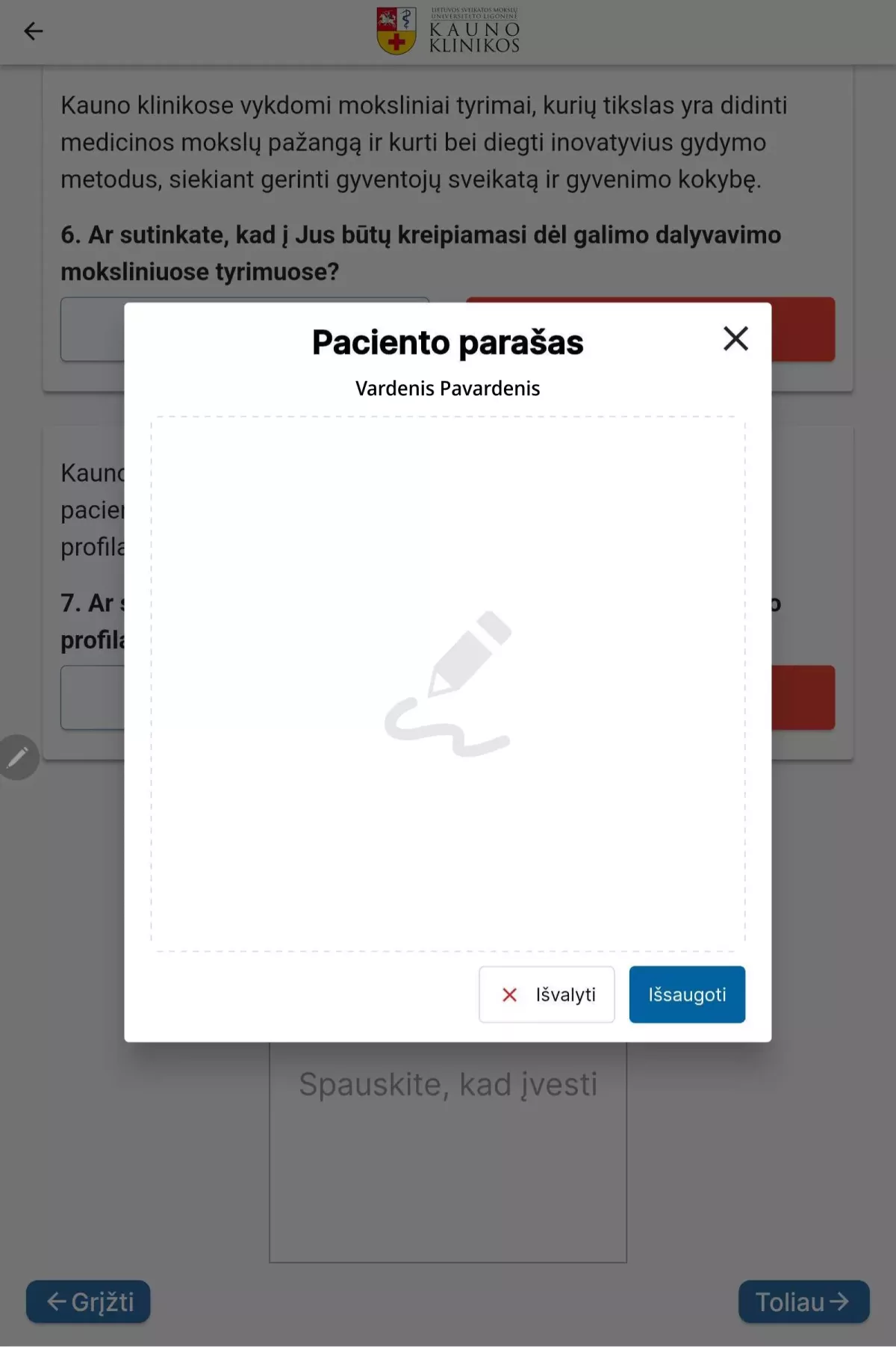 Biometrinio parašo sistema – LSMU Kauno klinikos