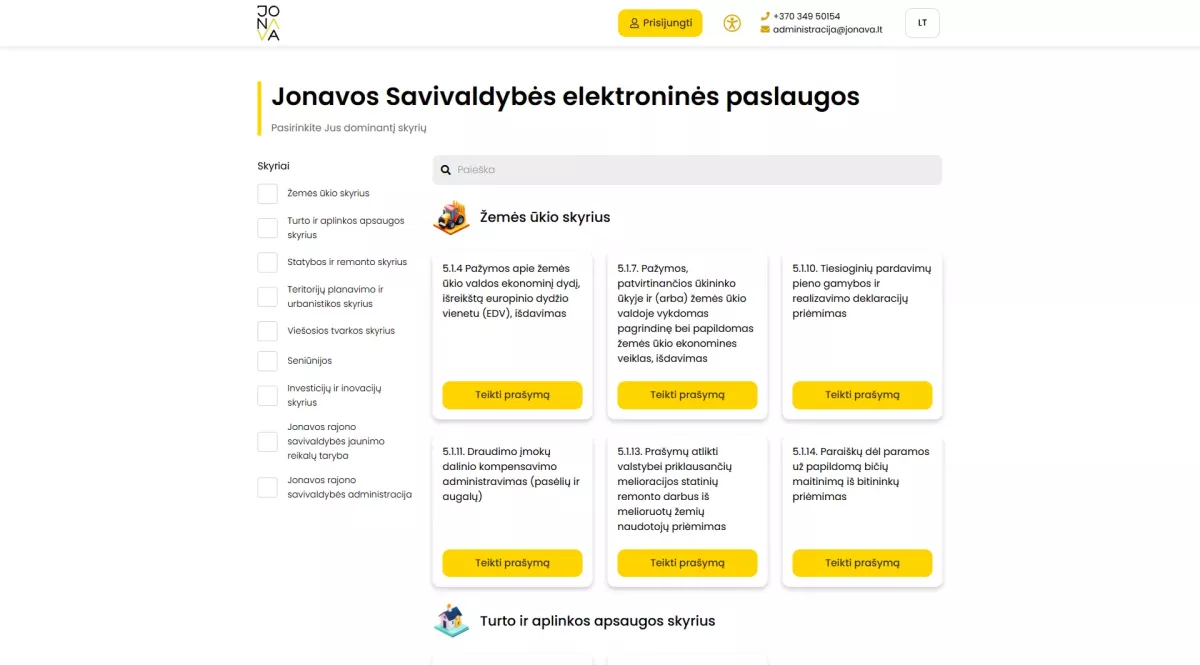 Jonava „Elektroninių paslaugų sistema“ tobulinimas