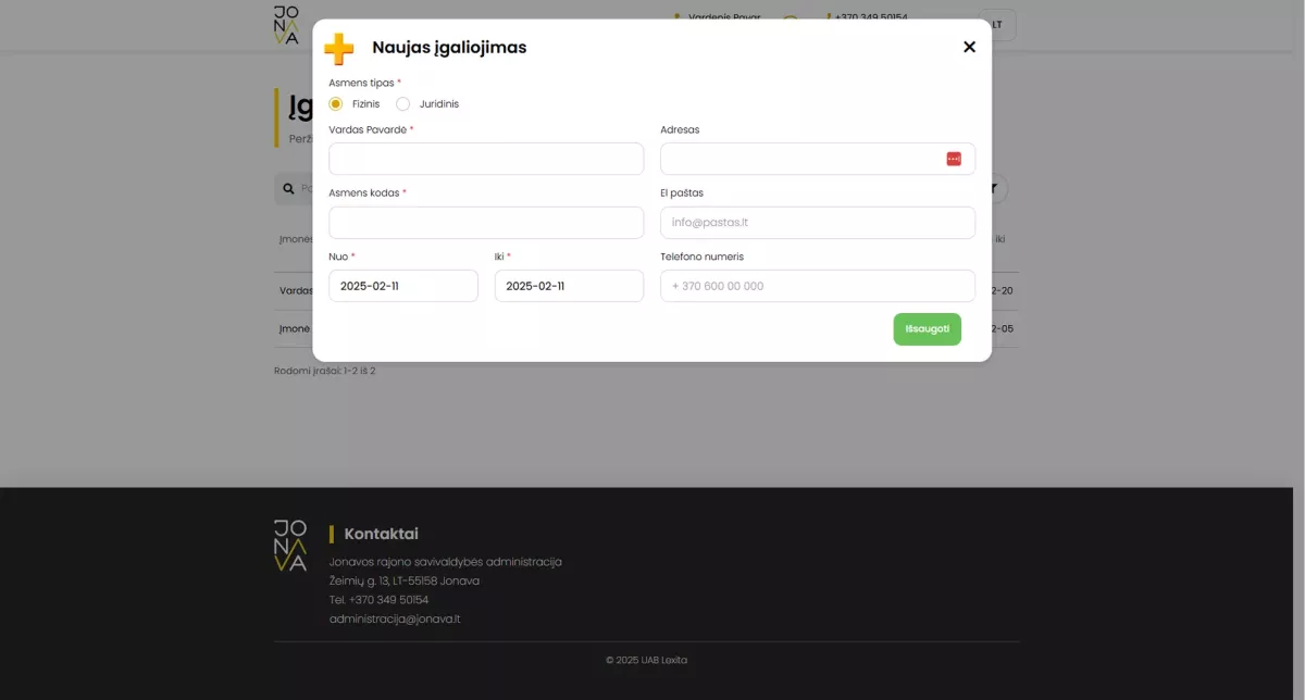 Jonava „Elektroninių paslaugų sistema“ tobulinimas