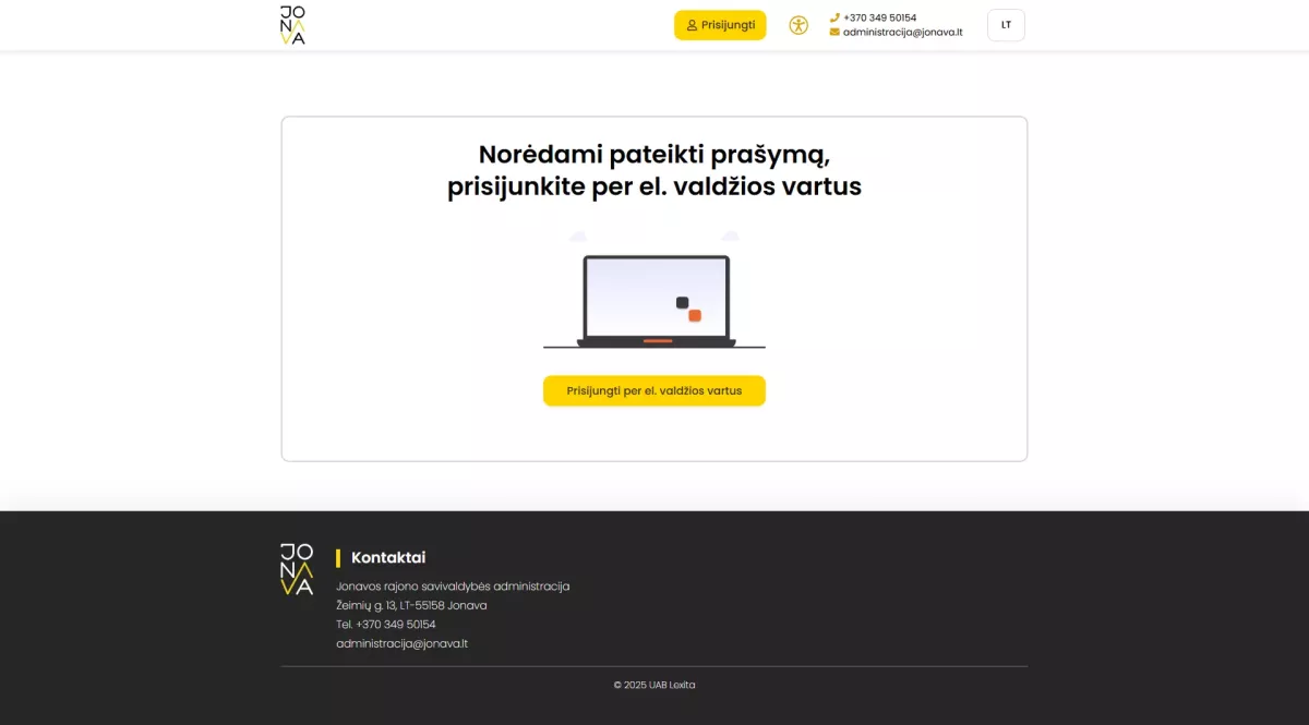 Jonava „Elektroninių paslaugų sistema“ tobulinimas