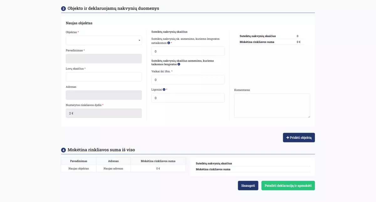 Vietinės rinkliavos deklaravimo ir apmokėjimo sistema Palangoje