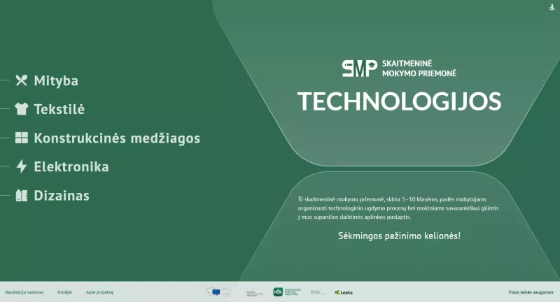Skaitmeninė mokymo priemonė „Technologijos 5-10 klasėms“