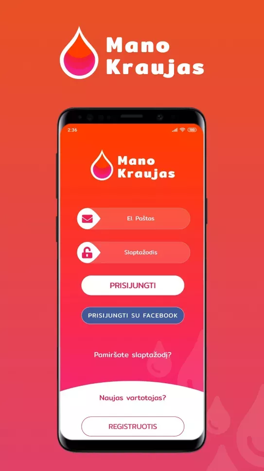 Mobilioji aplikacija – „Mano kraujas“