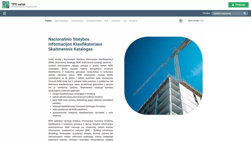 Nacionalinio statybos informacijos klasifikatoriaus skaitmeninis katalogas