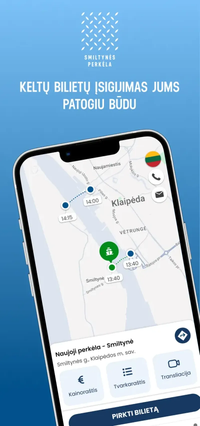 Mobilioji aplikacija „Smiltynės perkėla“