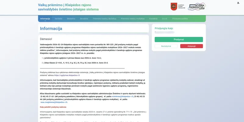 Priėmimo į švietimo įstaigas sistema