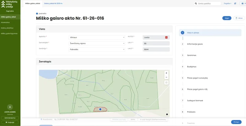Miško gaisrų registravimo sistema