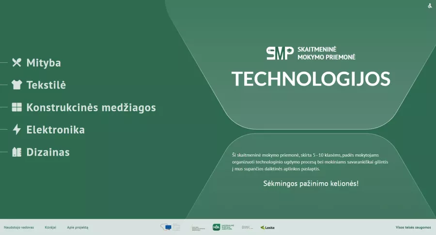 Skaitmeninė mokymo priemonė „Technologijos 5-10 klasėms“